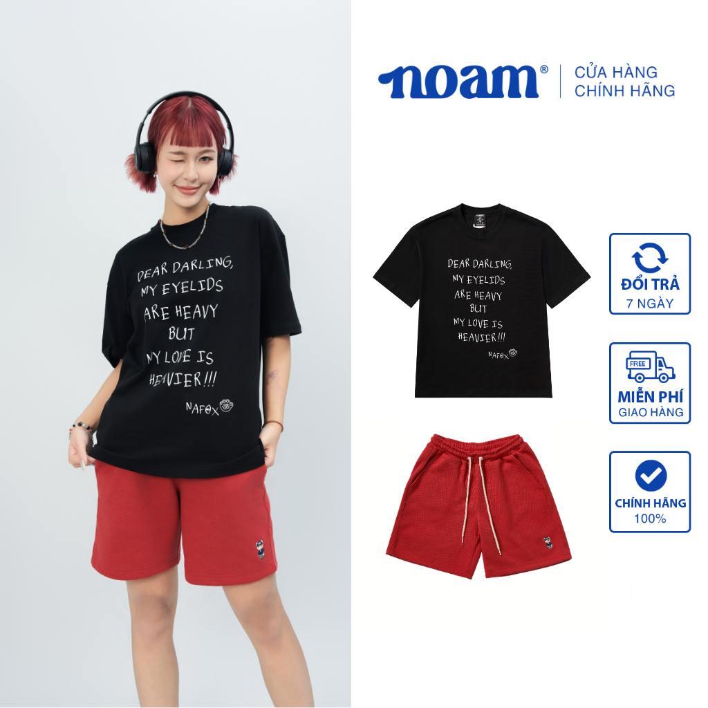 Set đồ Unisex Form rộng  NOAM Dear Darling 100% Cotton và Quần short Original Fox
