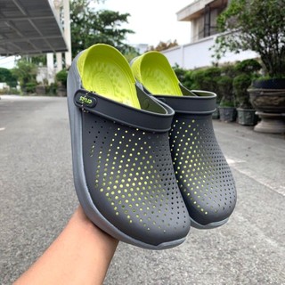 Dép Cross Literide clog Quai ngang bít đầu chống hôi chân- Hàng loại 1 -siêu nhẹ đi nắng đi mưa thoải mái,xám-chuối non