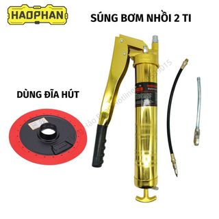 Súng bơm mỡ nhồi cao cấp, bơm mỡ bò cầm tay 2 ty xylanh piston 900cc chuyên dùng cho mỡ xô