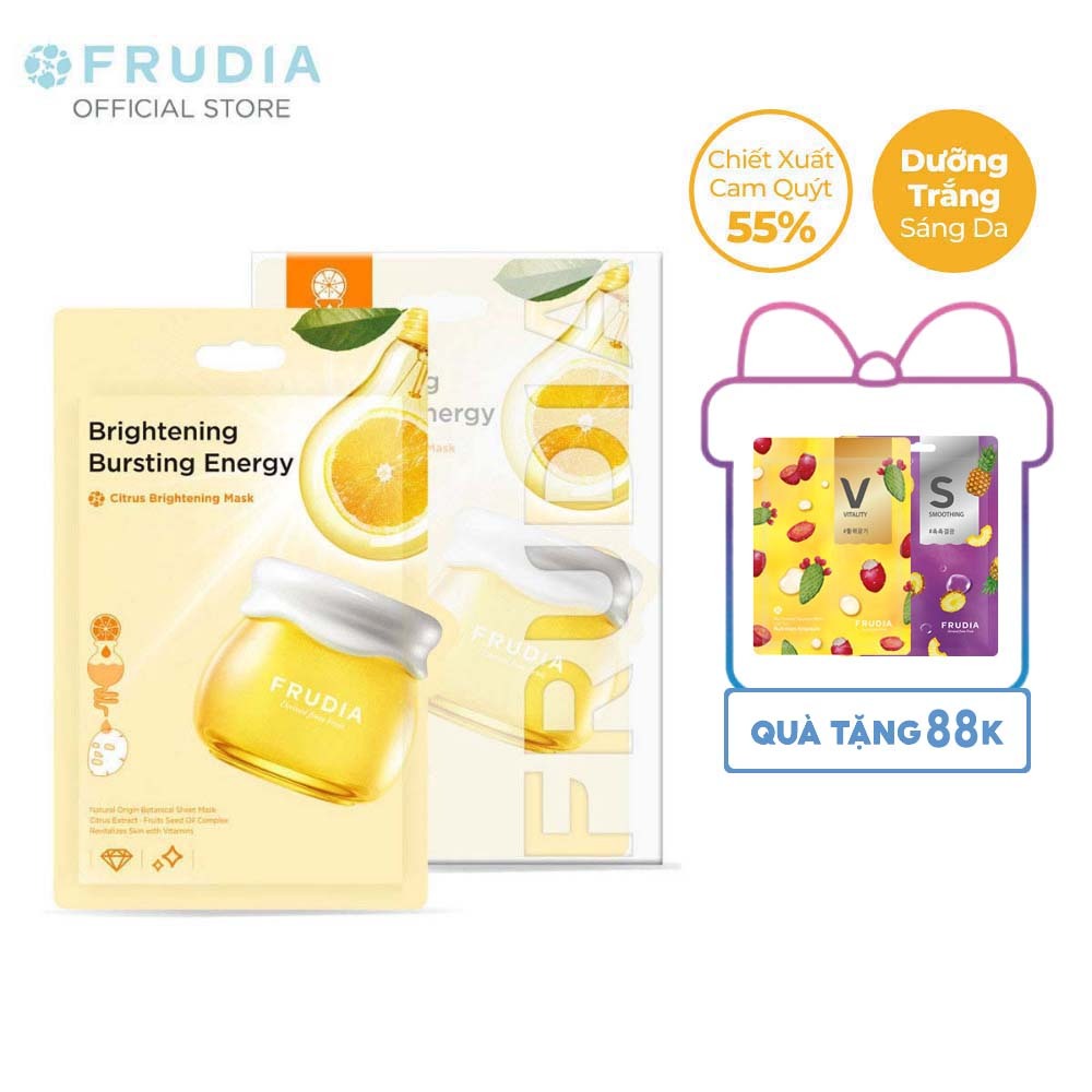 [Tặng 88k] 10 Miếng Mặt Nạ Dưỡng Trắng Sáng Cam Quýt Frudia Citrus Brightening Mask 20ml x 10pcs (new)