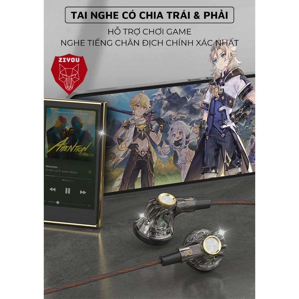 Tai Nghe Chơi Game Nhét Tai Cao Cấp Ziyou QKZ MDR Chip Âm Thanh Hi-Res Audio Nghe Nhạc Siêu Hay