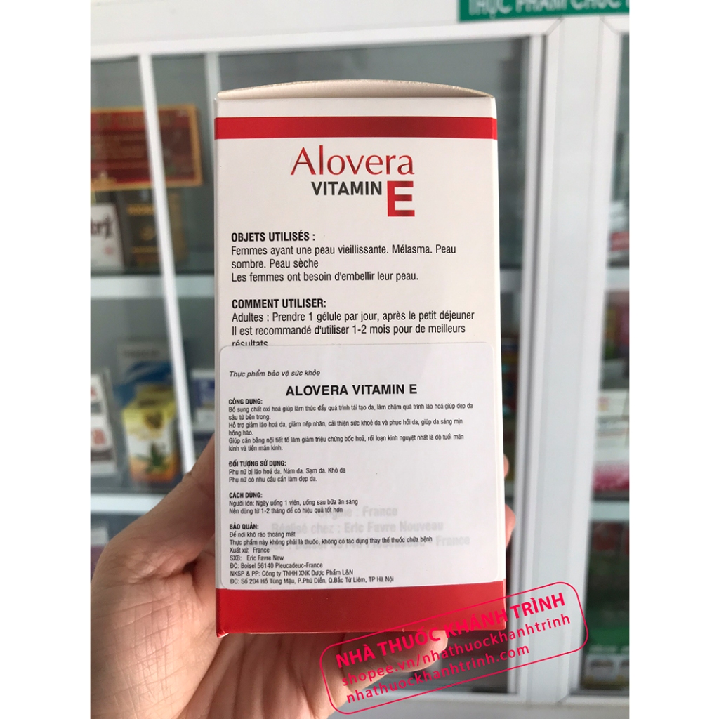 Alovera Vitamin E - chính hãng Pháp - chống lão hóa da, giảm thâm nám