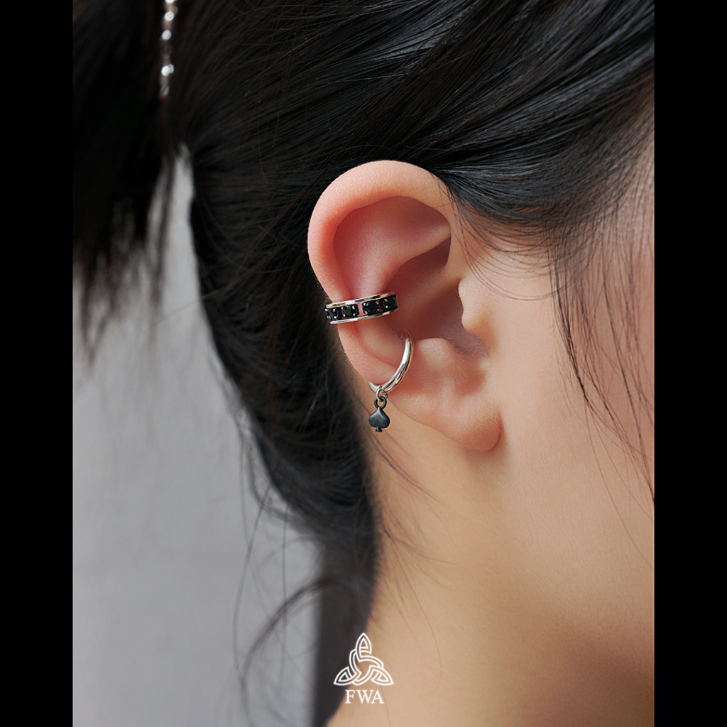 Khuyên bạc nam nữ FWA earCuff Poker Spade - FWAoriginals