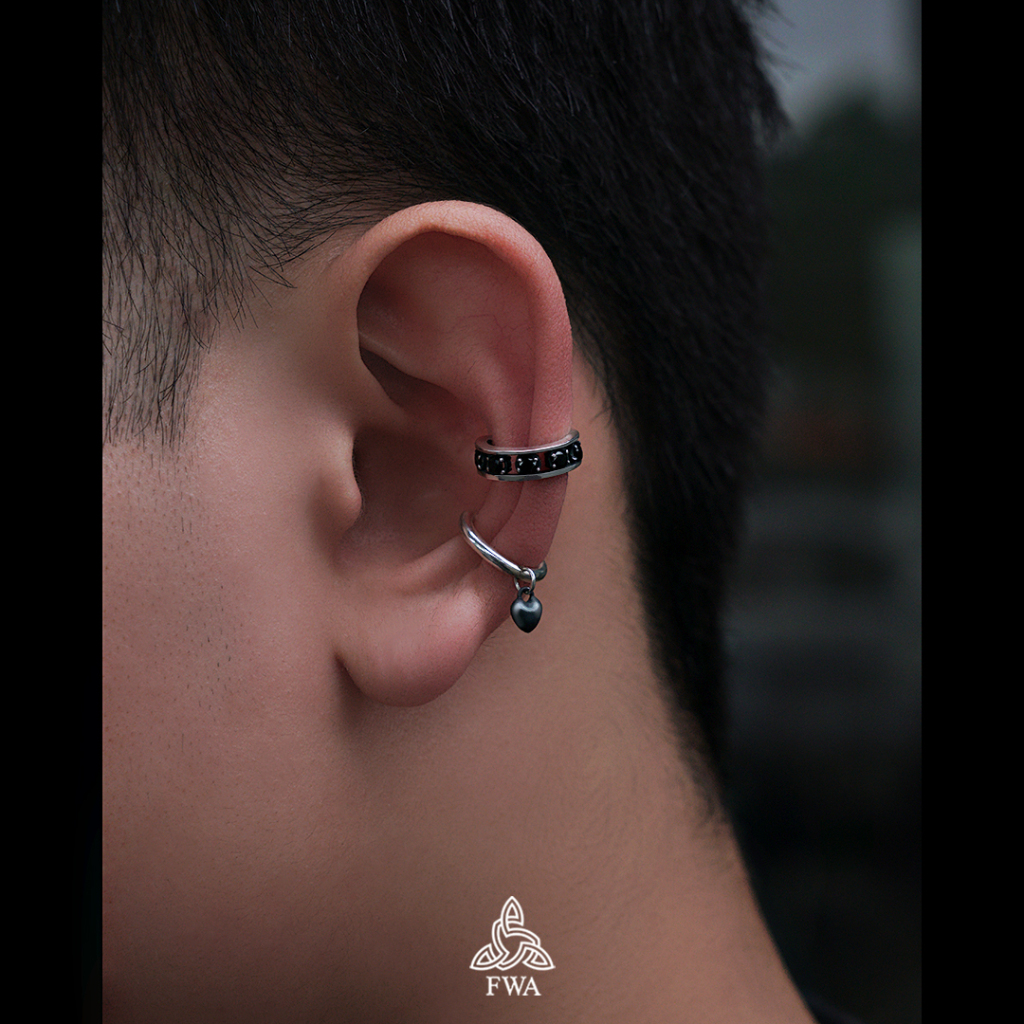 Khuyên bạc nam nữ FWA earCuff Poker Spade - FWAoriginals