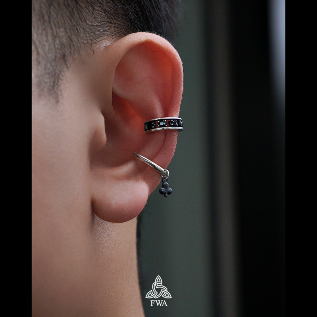 Khuyên bạc nam nữ FWA earCuff Poker Spade - FWAoriginals