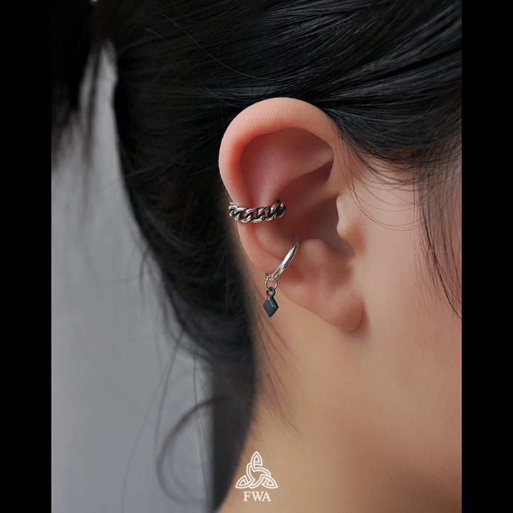 Khuyên bạc nam nữ FWA earCuff Poker Spade - FWAoriginals