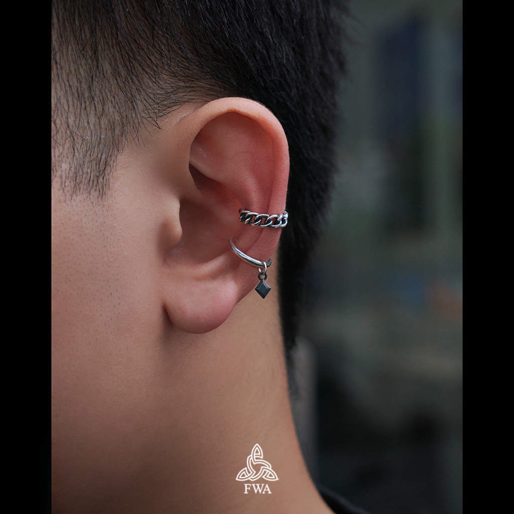 Khuyên bạc nam nữ FWA earCuff Poker Spade - FWAoriginals