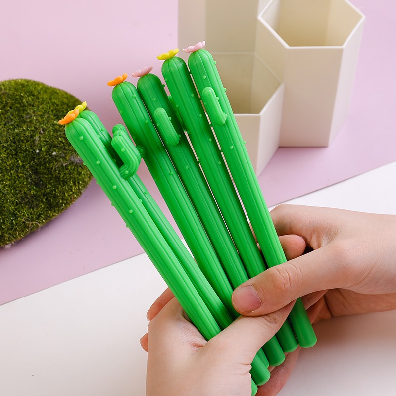 Bút gel nước cây hoa xương rồng cute