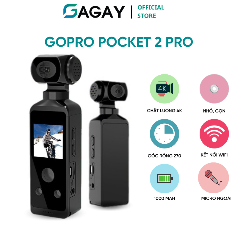 Pocket 2 4K thể thao, quay phim 4k HD, camera mini máy quay phim cầm tay chống rung chất lượng cao