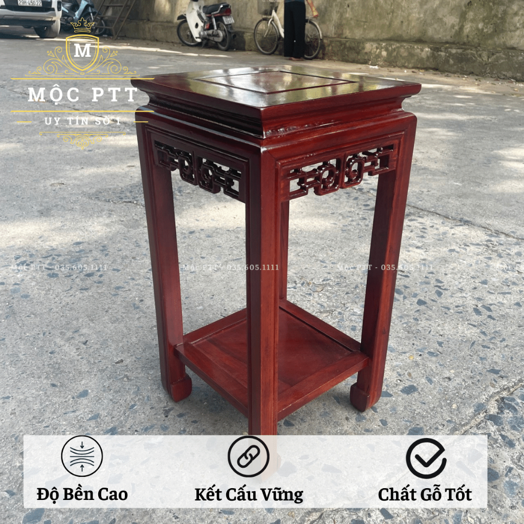 Đôn Vuông gỗ Lim kích thước mặt 40 cao 40 50 60 70 80 cm kê đồ trang trí