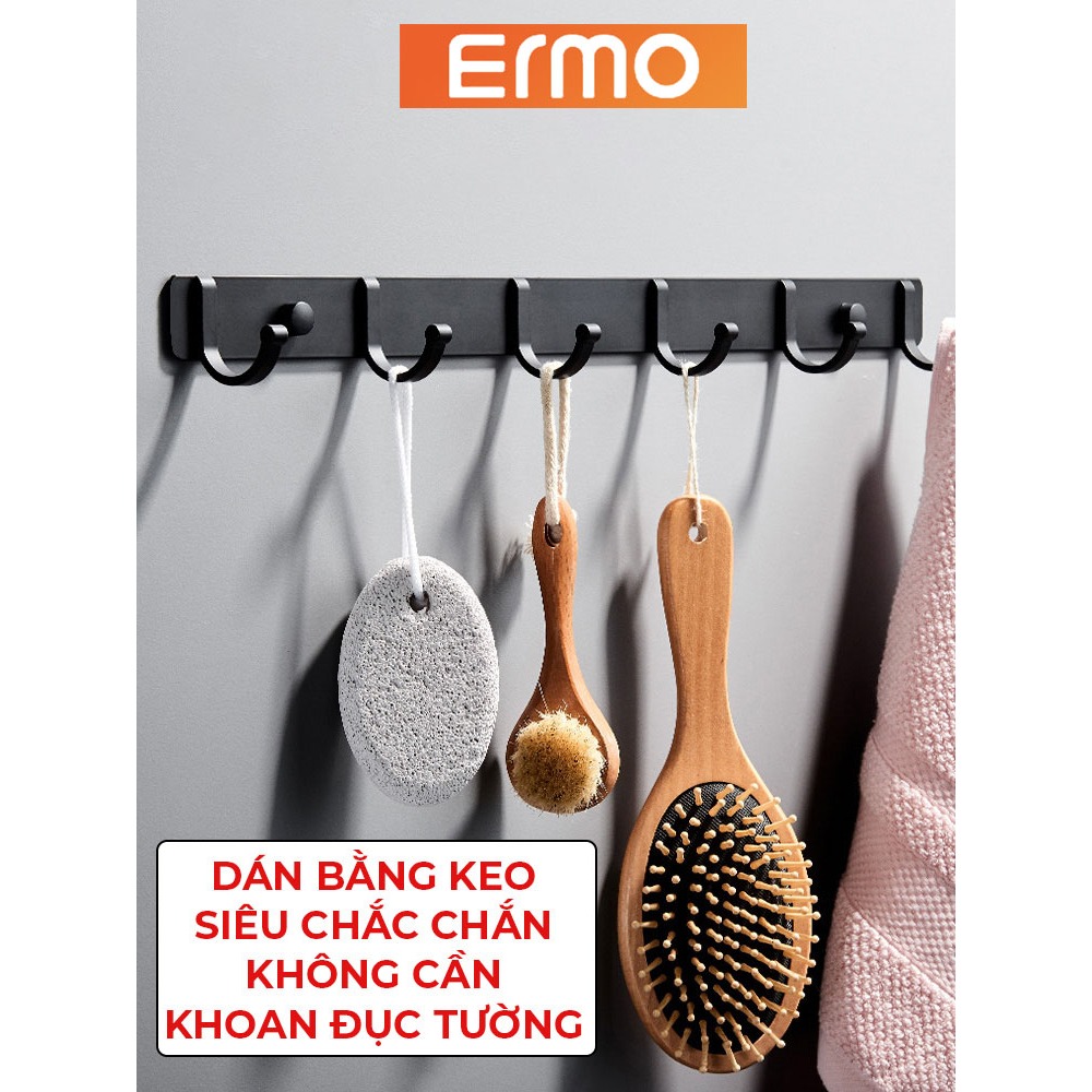 Móc treo quần áo không gỉ dán tường đa năng | Móc dán tường chịu lực 60KG - Tặng kèm keo dán Ermo Chính hãng