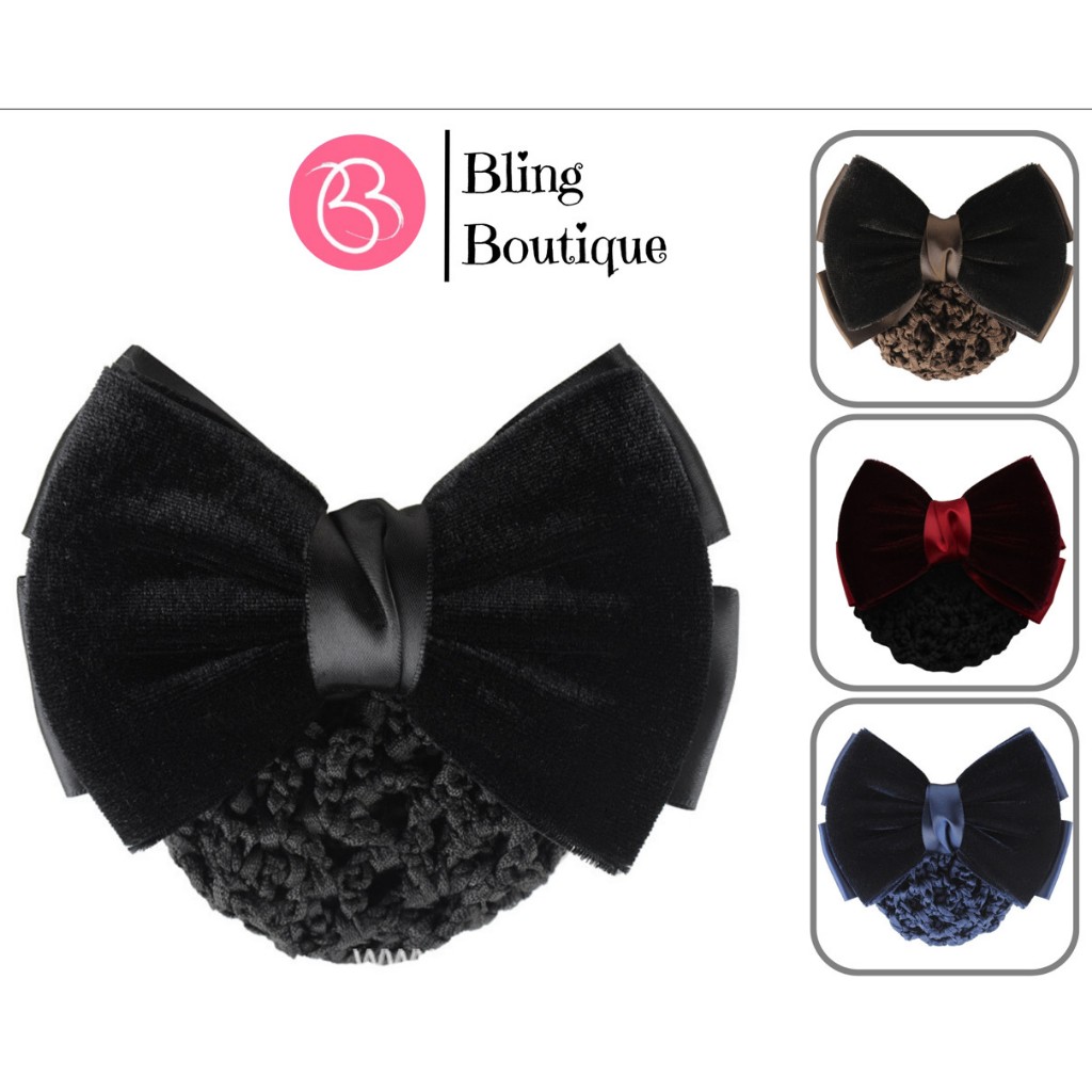 Kẹp tóc búi lưới trung niên bằng vải nhung sang trọng-Phụ kiện tóc cao cấp-Bling Boutique