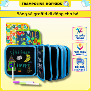 Bảng vẽ xoá bút màu viết bảng, sổ cầm tay cho bé tập vẽ, viết có thể xoá được tặng kèm bút màu
