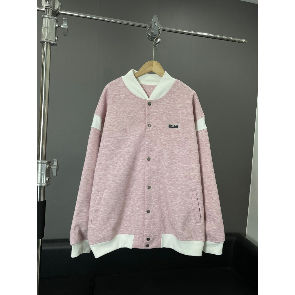 ÁO BOMBER HỒNG PHỐI TRẮNG LMC E139 LUMIHOUSE