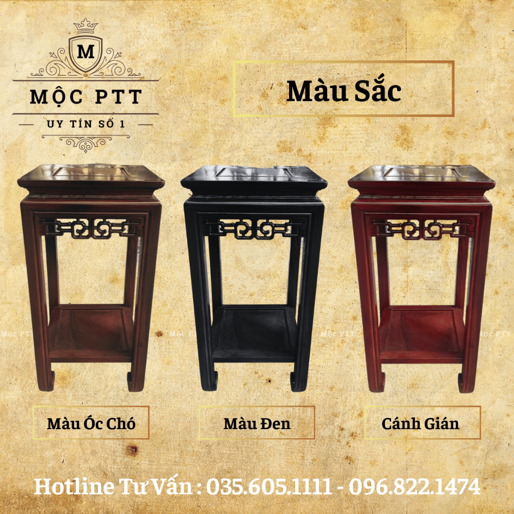 Đôn Vuông gỗ Lim kích thước mặt 40 cao 40 50 60 70 80 cm kê đồ trang trí