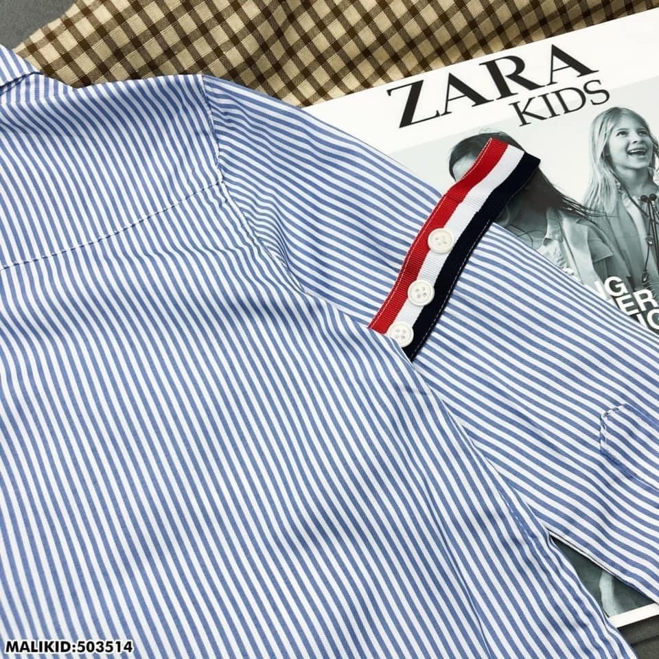 Sơ mi kẻ xanh bé trai