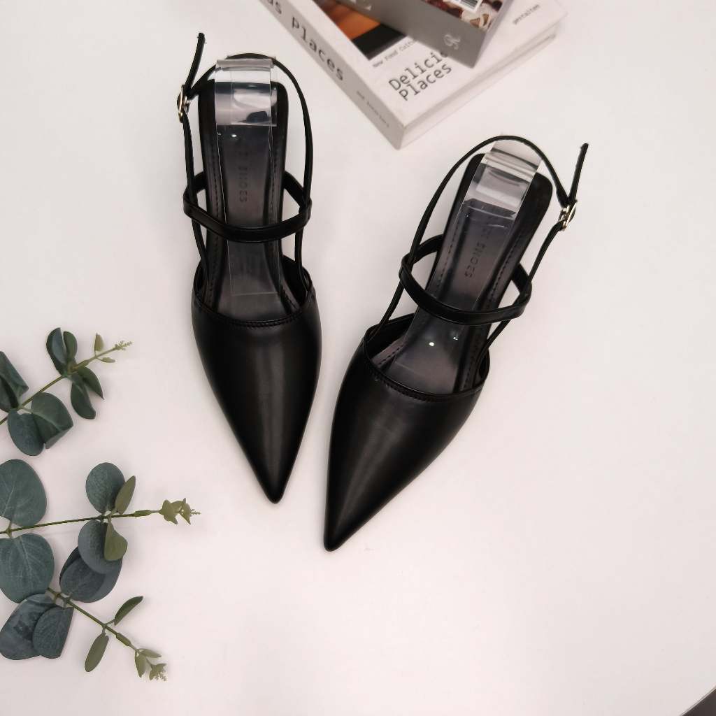 Giày cao gót nữ Luzi, guốc cao gót nữ 5p mũi sục, sục cao gót 5p quai da sandal M156