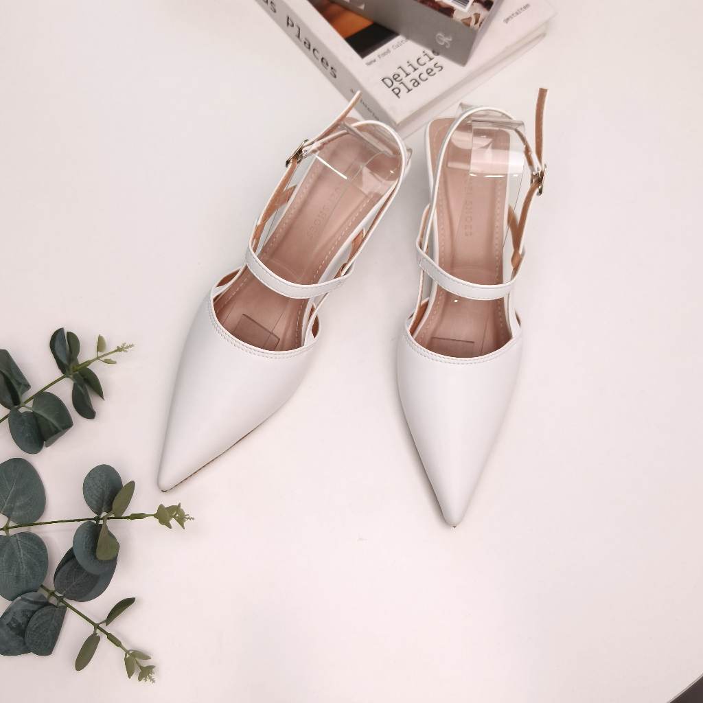 Giày cao gót nữ Luzi, guốc cao gót nữ 5p mũi sục, sục cao gót 5p quai da sandal M156