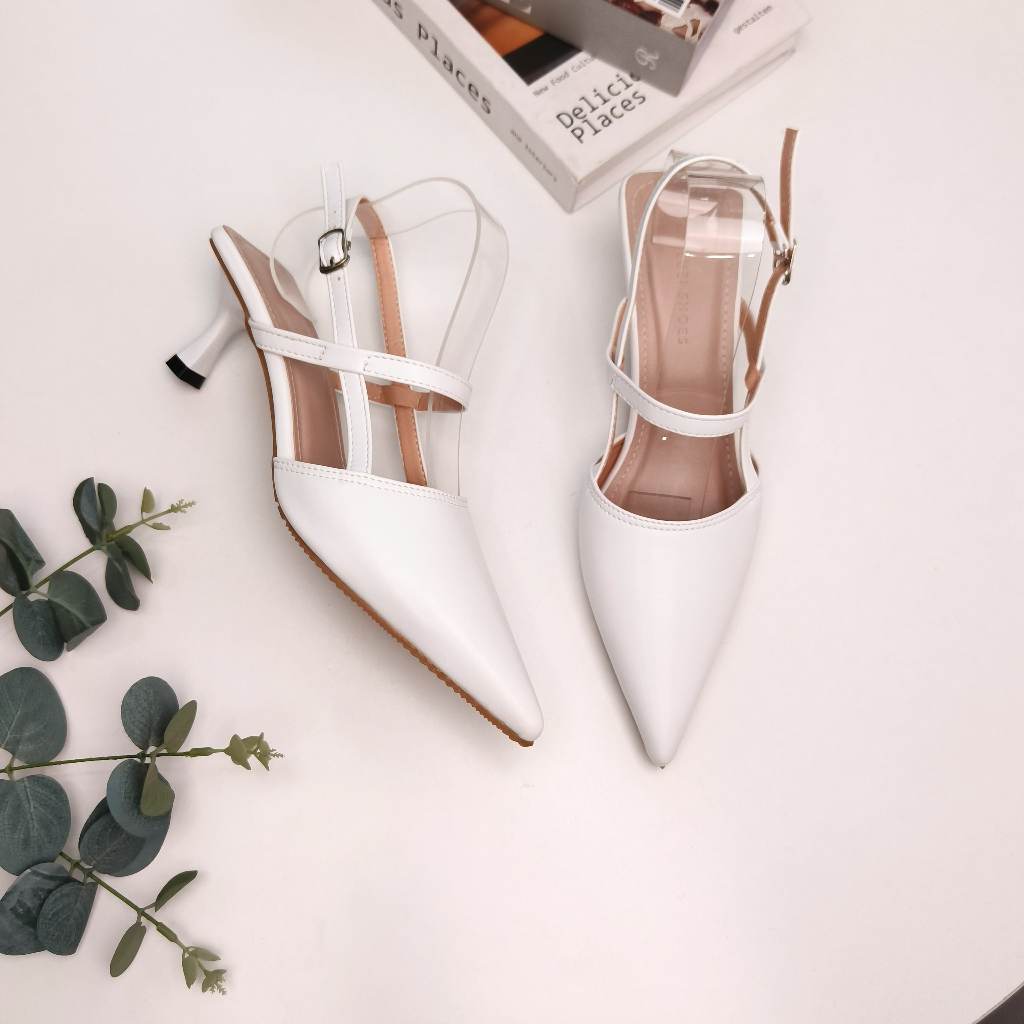 Giày cao gót nữ Luzi, guốc cao gót nữ 5p mũi sục, sục cao gót 5p quai da sandal M156