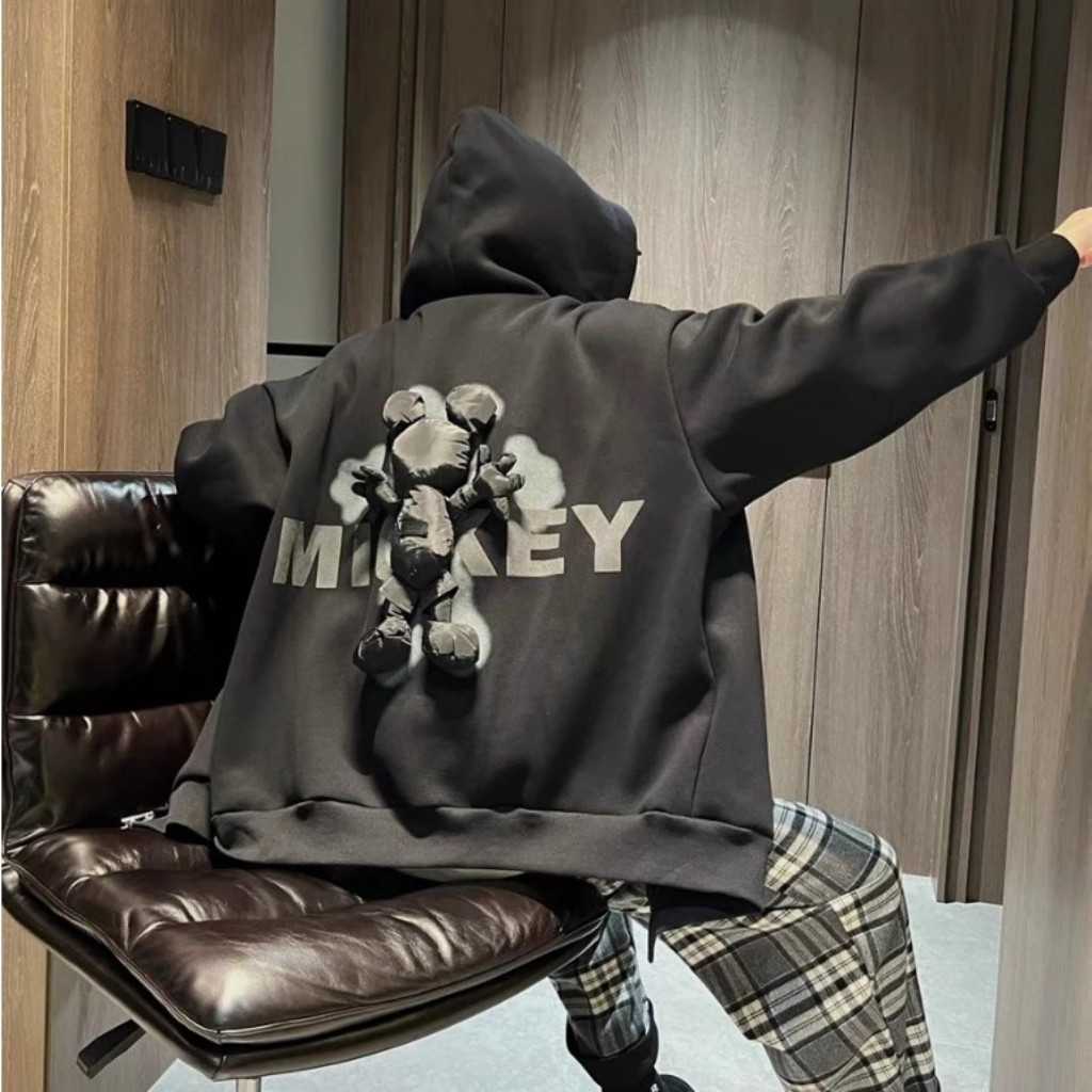 Áo hoodie, áo hoodie mickey nỉ bông 2 lớp dày dặn ấm áp cho nam nữ