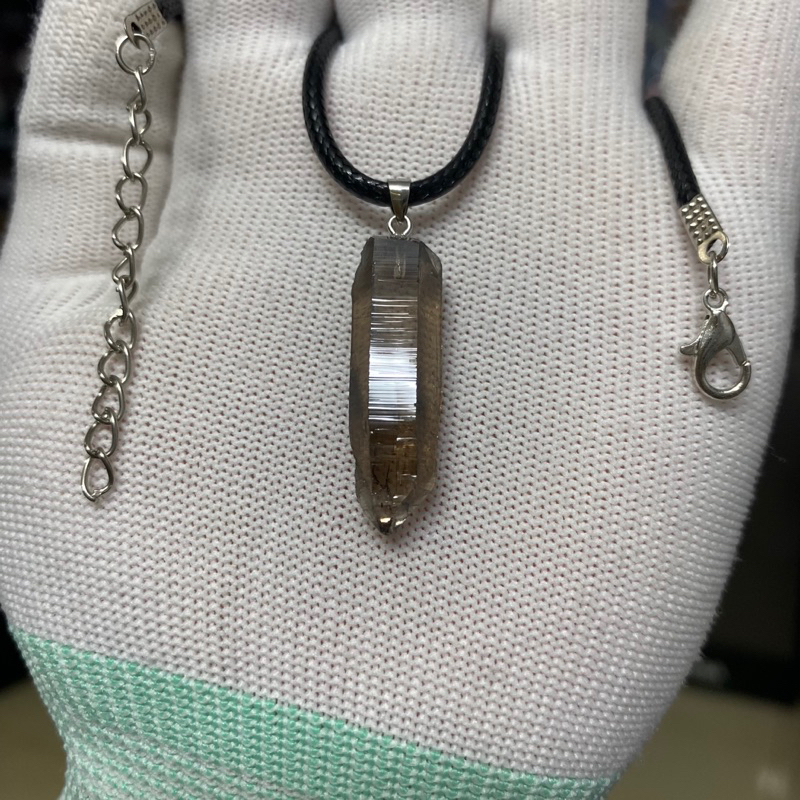 Dây chuyền Thạch anh khói Pha Lê- Smoky Crystal Quart stone pendant for Men