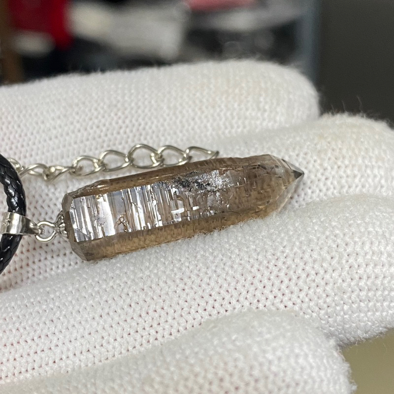 Dây chuyền Thạch anh khói Pha Lê- Smoky Crystal Quart stone pendant for Men