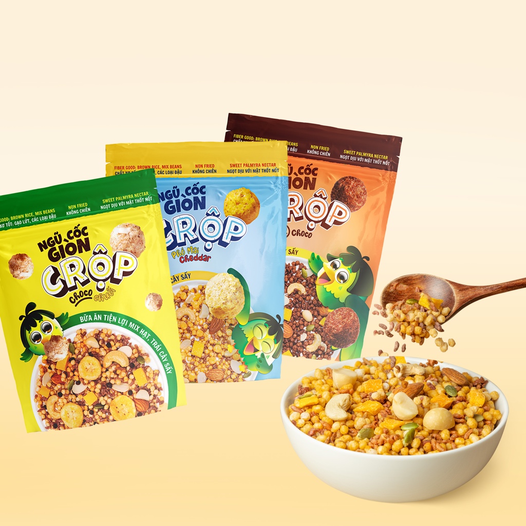 Ngũ Cốc Gạo Lứt Giòn Ăn Kiêng Ít Đường Giảm Cân Mix Hoa Quả Trái Cây Befresco