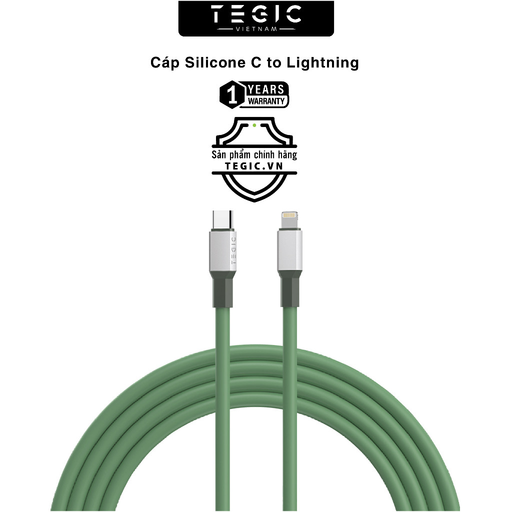 Cáp sạc TEGIC Silicon C-C và C-L