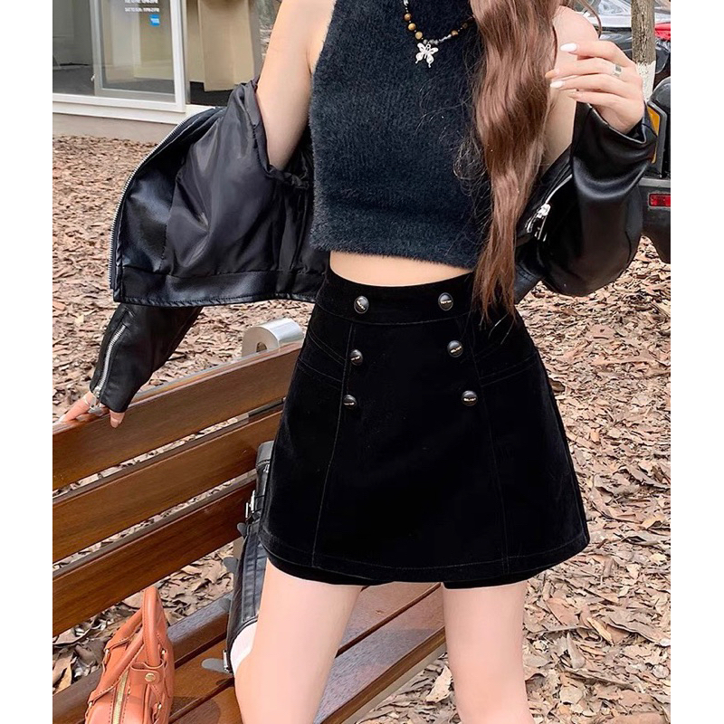 Quần Giả Váy 6 Cúc Chất Nhung Có BIGSIZE_Haxuanstore