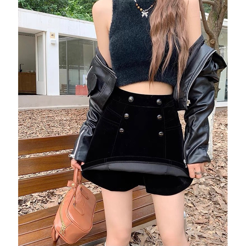 Quần Giả Váy 6 Cúc Chất Nhung Có BIGSIZE_Haxuanstore