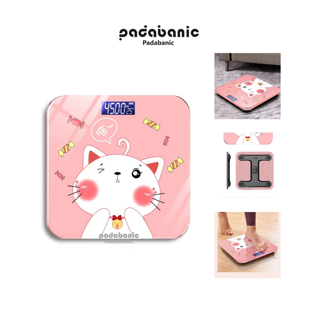 Cân Điện Tử Padabanic 715 Hình Cute Đáng Yêu Chạy Pin Tiện Lợi Tặng Kèm Pin