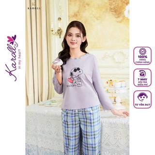 Đồ bộ nữ mặc nhà Jcvcoll - Karoll DK23-23 BỘ ÁO CT QUẦN THÔ. QD