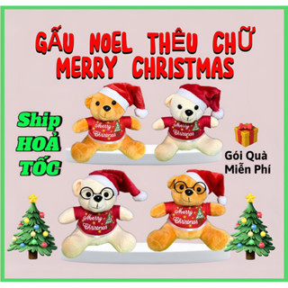 Gấu Bông Noel Cao Cấp Dễ Thương,Lông Nhung Mềm Mịn