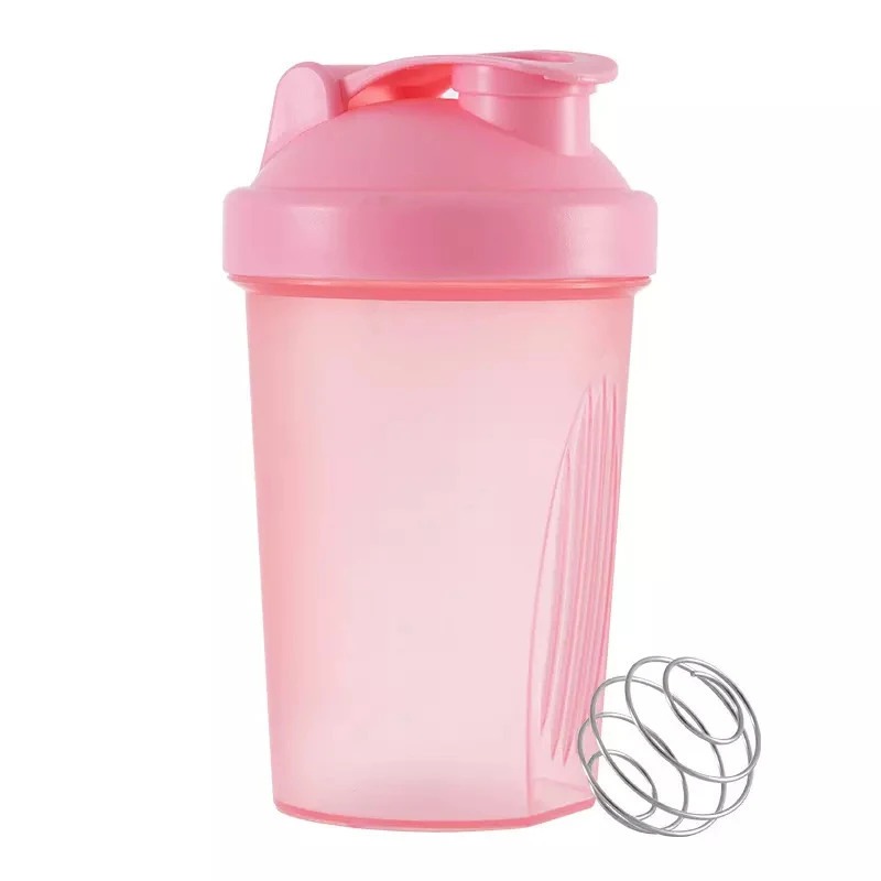 Bình nước, bình lắc, shaker thể thao, tập gym 400ml tối đa 500ml có quả lắc lò xo