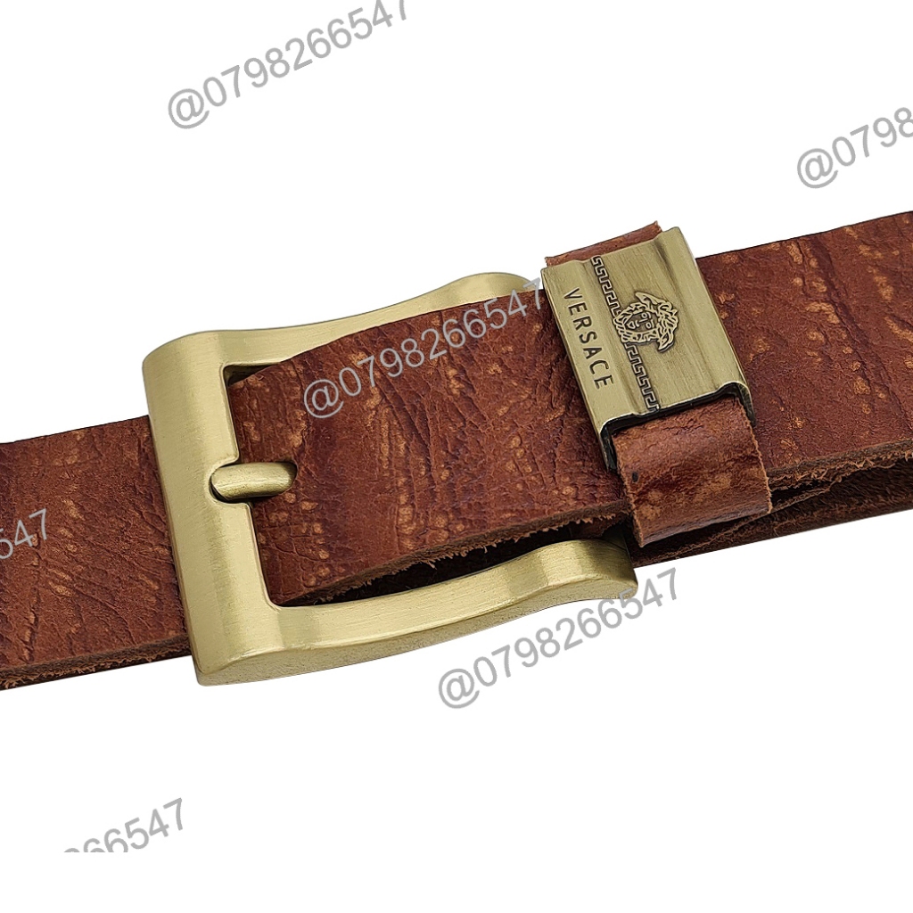 Thắt lưng da nam da thật bản thô DHM-341 | Đầu khoá kim màu đồng vuông bản to | Bảo hành 12 tháng