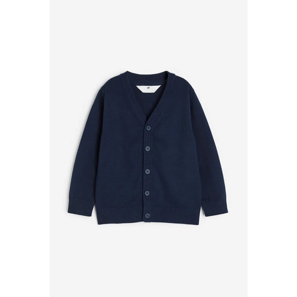 Áo len đen navy cardigan đen/navy bé trai HM H&M_hàng chính hãng authentic