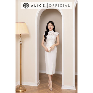 Váy Ren Cao Cấp Phối Tafta Dáng Ôm ALICE Eo Đính Ngọc, Chất Liệu Cao Cấp, Phong Cách Thanh Lịch, Sang Trọng  V1149