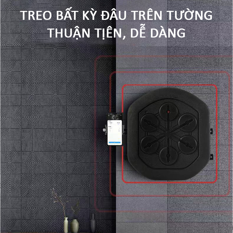 Máy Đấm Bốc Cao Cấp - Có App Kết Nối Với Điện Thoại - Hiện Thị Vị Trí Ngẫu Nhiên + Kết Nối Nhạc Bluetooth