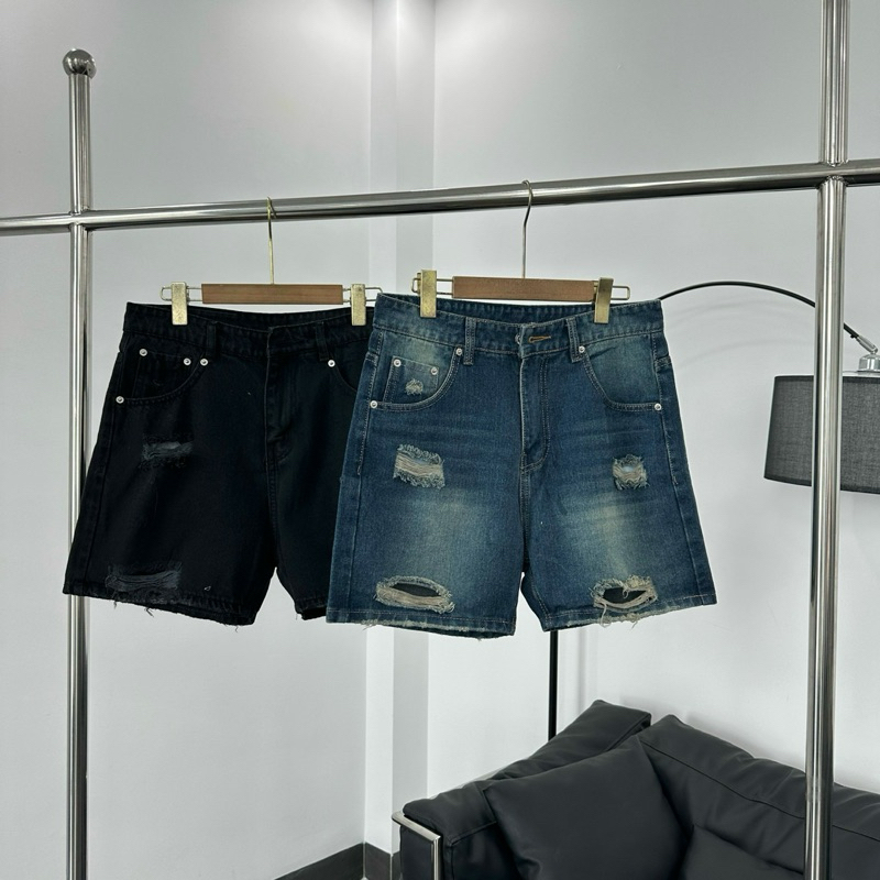 QUẦN SHORT NAM - FROM TRÊN GỐI - Chất Liệu Jeans Cao Cấp - Định Lượng Vải 340GSM - Có 2 Màu Xanh Và Đen M1120 - M1122