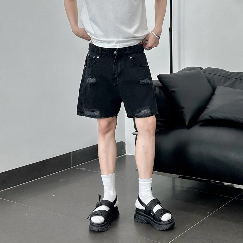 QUẦN SHORT NAM - FROM TRÊN GỐI - Chất Liệu Jeans Cao Cấp - Định Lượng Vải 340GSM - Có 2 Màu Xanh Và Đen M1120 - M1122