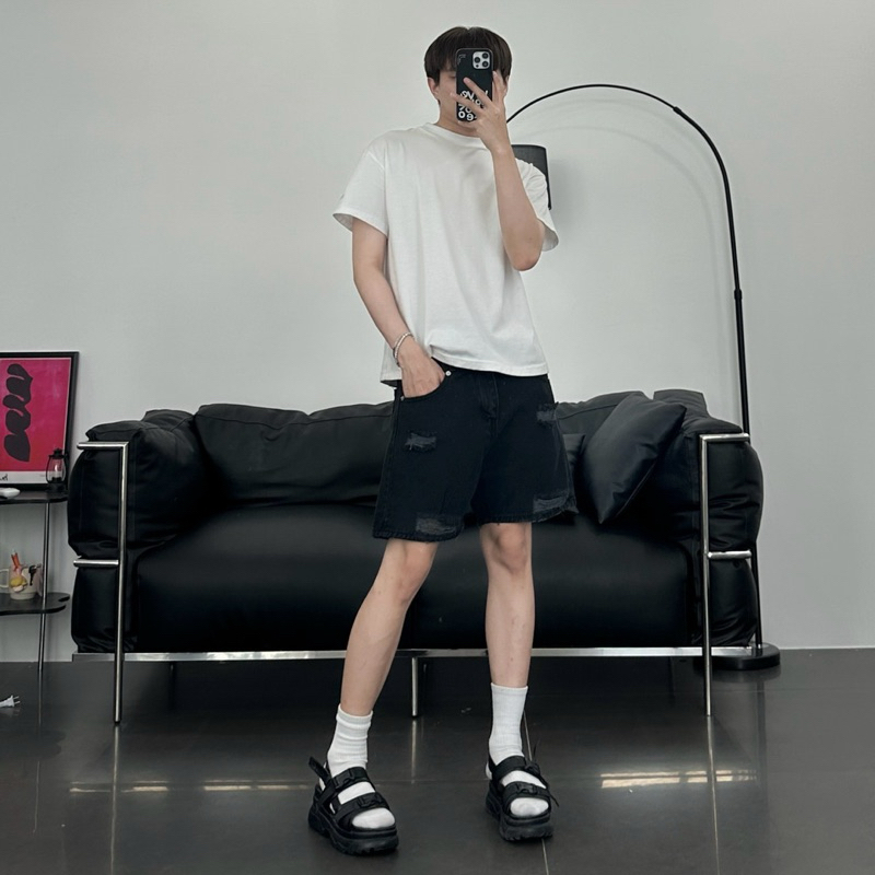 QUẦN SHORT NAM - FROM TRÊN GỐI - Chất Liệu Jeans Cao Cấp - Định Lượng Vải 340GSM - Có 2 Màu Xanh Và Đen M1120 - M1122