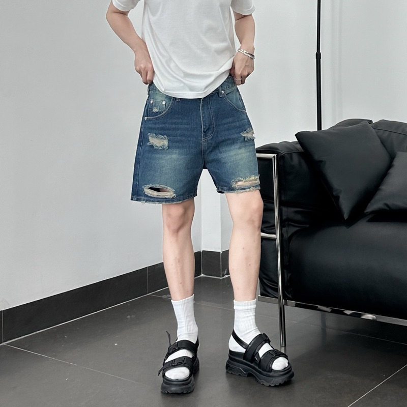 QUẦN SHORT NAM - FROM TRÊN GỐI - Chất Liệu Jeans Cao Cấp - Định Lượng Vải 340GSM - Có 2 Màu Xanh Và Đen M1120 - M1122