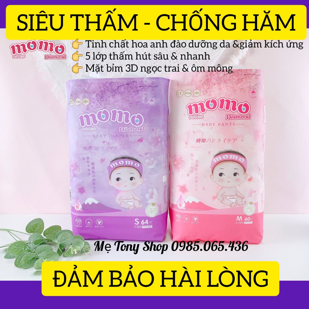 COMBO 2 BỊCHTã Bỉm Dán/Quần Xuất Nhật MOMOTARO/MOMO DIAMOND Đủ Size S112/M92/L84/XL78/XXL72/XXXL70