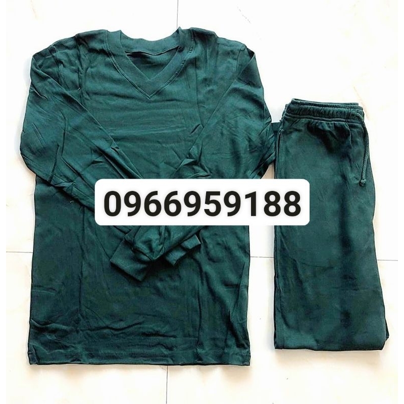 Bộ quần áo thun thu đông nam cổ tim