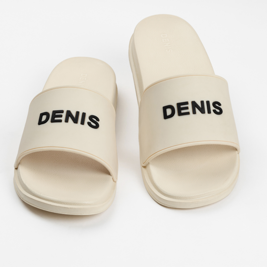 Dép quai ngang nam nữ Denis DN15 Unisex Slipper Full Màu trắng kem basic Ngoài trời