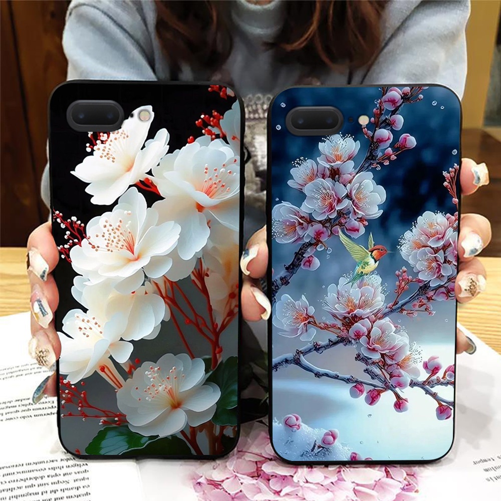 Ốp lưng Iphone 7 Plus / ip 8 Plus in hình hoa đào siêu đẹp