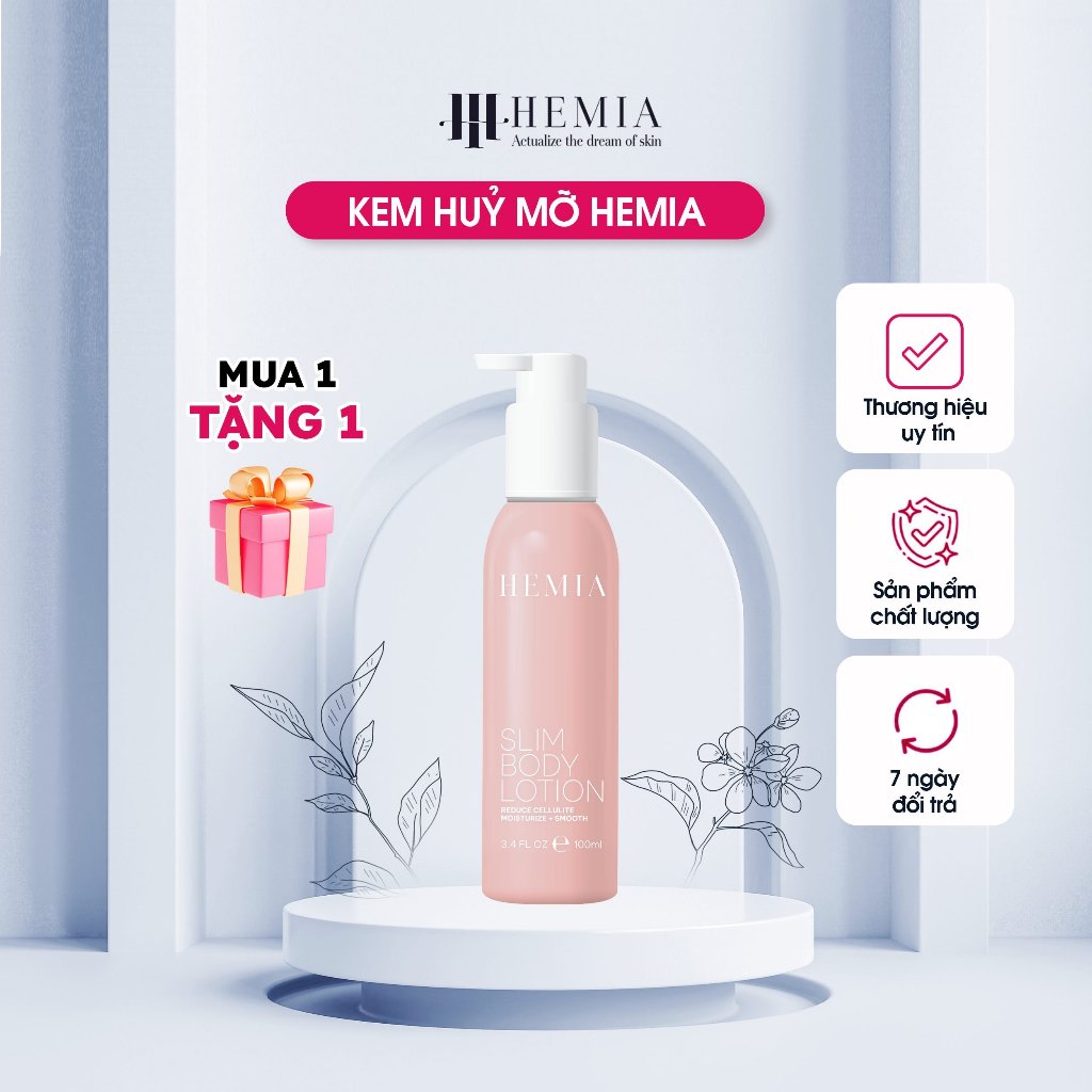 Kem giảm mỡ bụng HEMIA giúp tan mỡ bụng, không bỏng, không ngứa an toàn 100% dùng được cho phụ nữ mới sinh chai 100ml