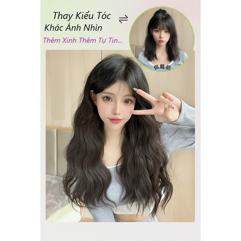 Tóc Giả Tóc Kẹp Phím Sét 3 Dải Kẹp Xoăn Sóng Nước Phong Cách Hàn Quốc siêu HOT