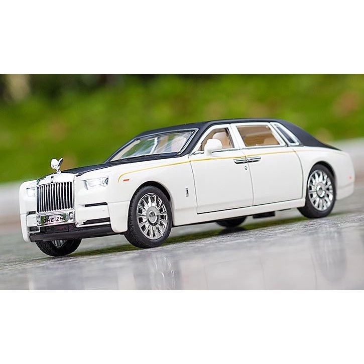 Mô hình siêu xe Rolls Royce Phantom VIII kim loại 1:24 ô tô đồ chơi trưng bày xe hơi Silyce có đèn, âm thanh, mở cửa