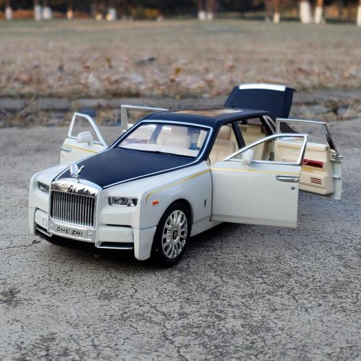 Mô hình siêu xe Rolls Royce Phantom VIII kim loại 1:24 ô tô đồ chơi trưng bày xe hơi Silyce có đèn, âm thanh, mở cửa